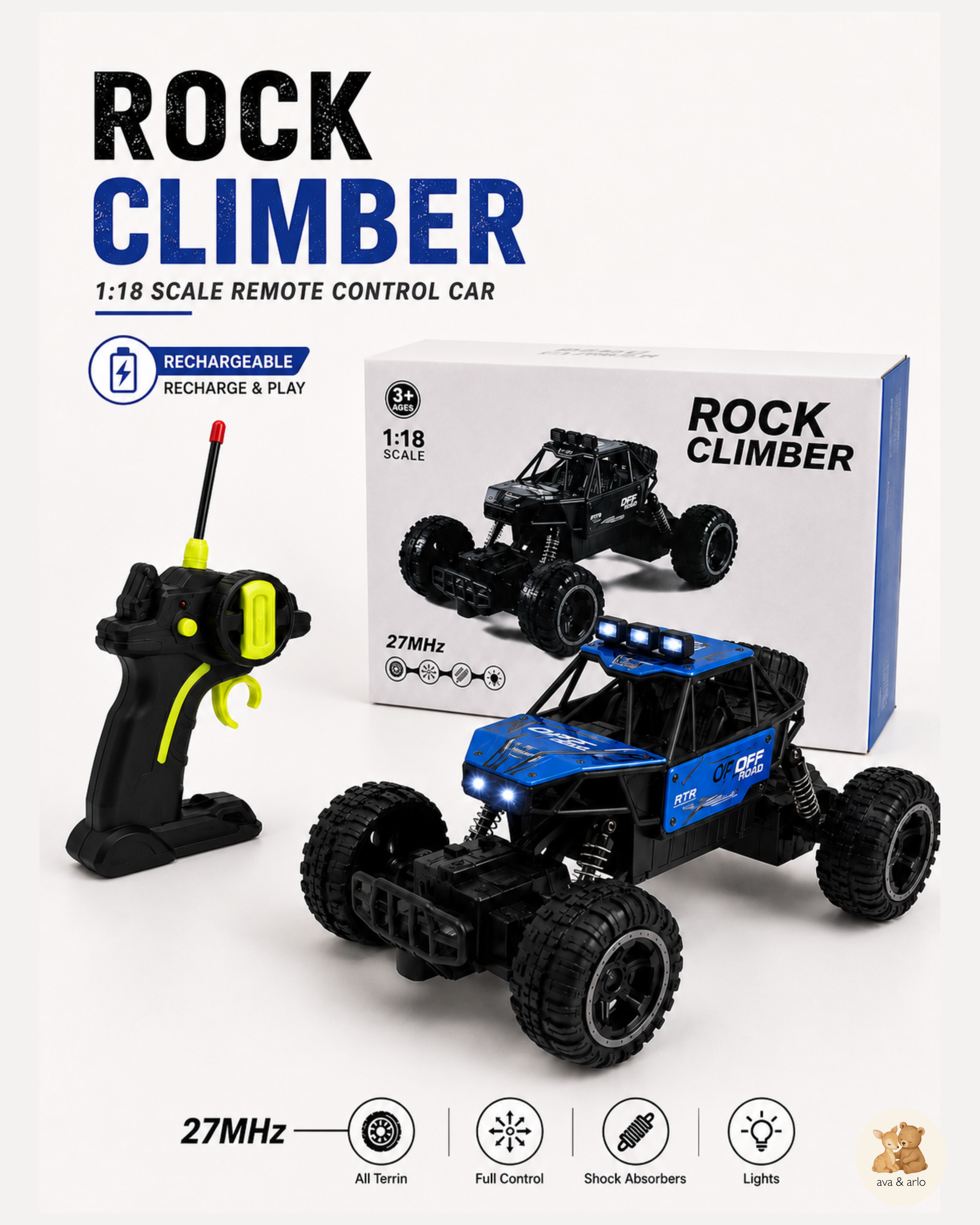 1:18 Scale Rechargeable Rock Climber RC Car