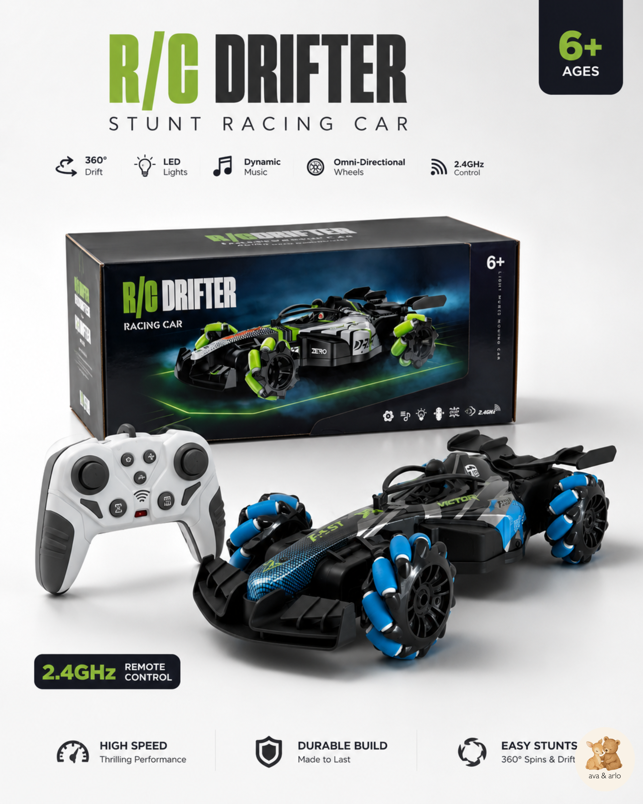 RC Drifter Stunt Car – 2.4GHz Rechargeable Racing Car