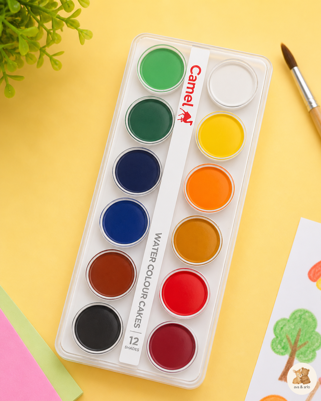 Camel Water Colour Cakes – 12 Shades (Kids Watercolor Paint Set)