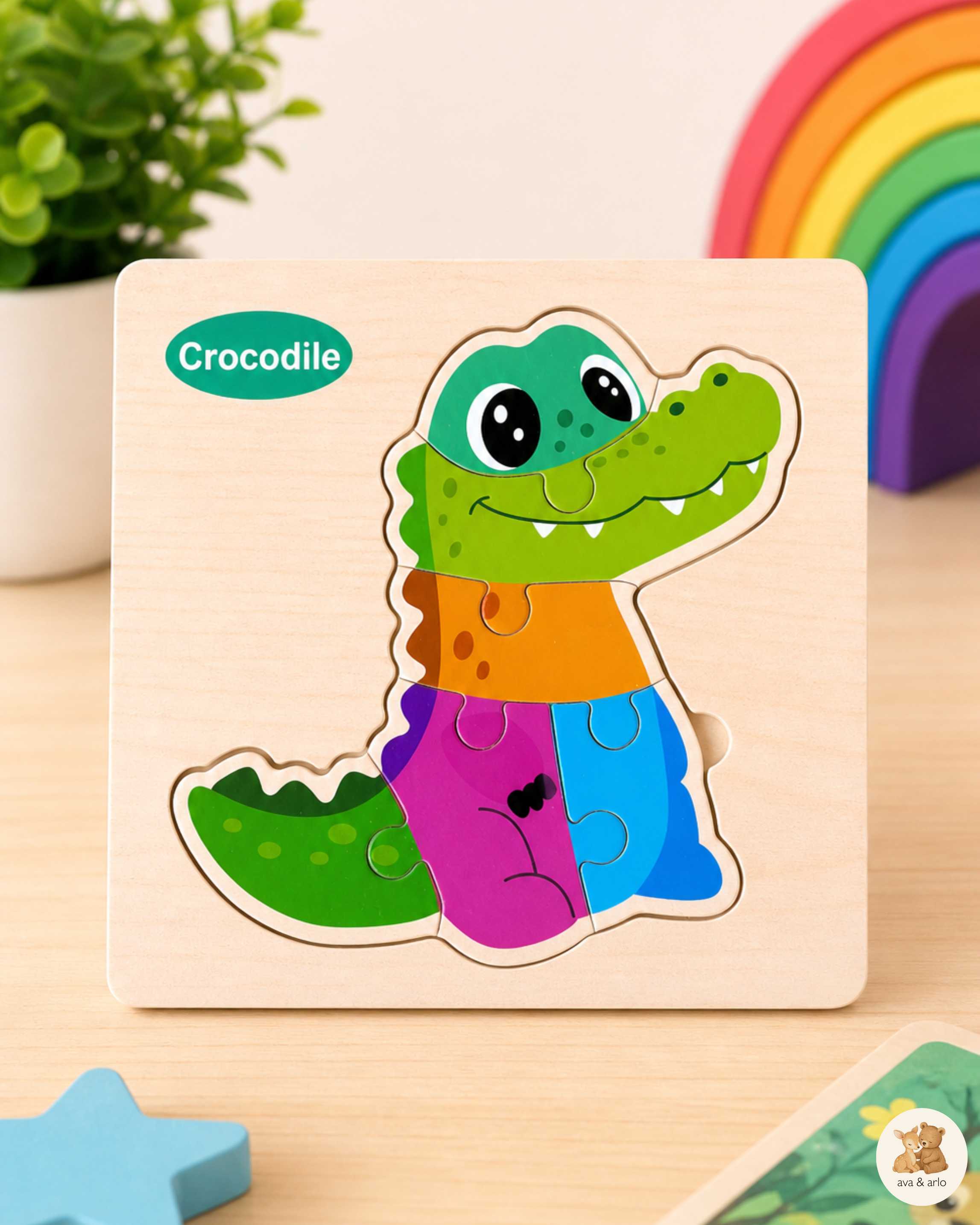 Wooden 2D Animal Puzzle Set for Kids | Early Learning &amp; Sensory Toy