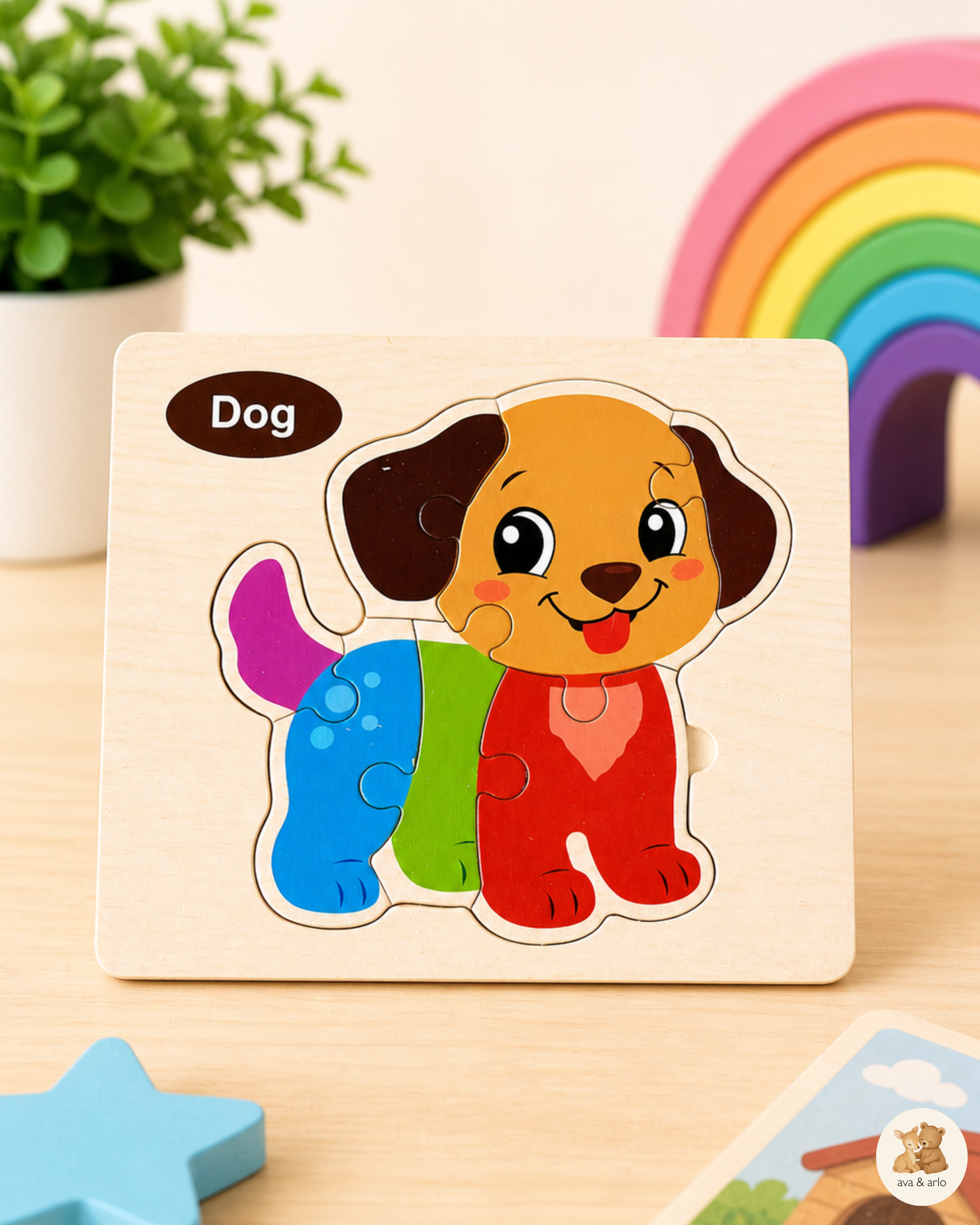 Wooden 2D Animal Puzzle Set for Kids | Early Learning &amp; Sensory Toy