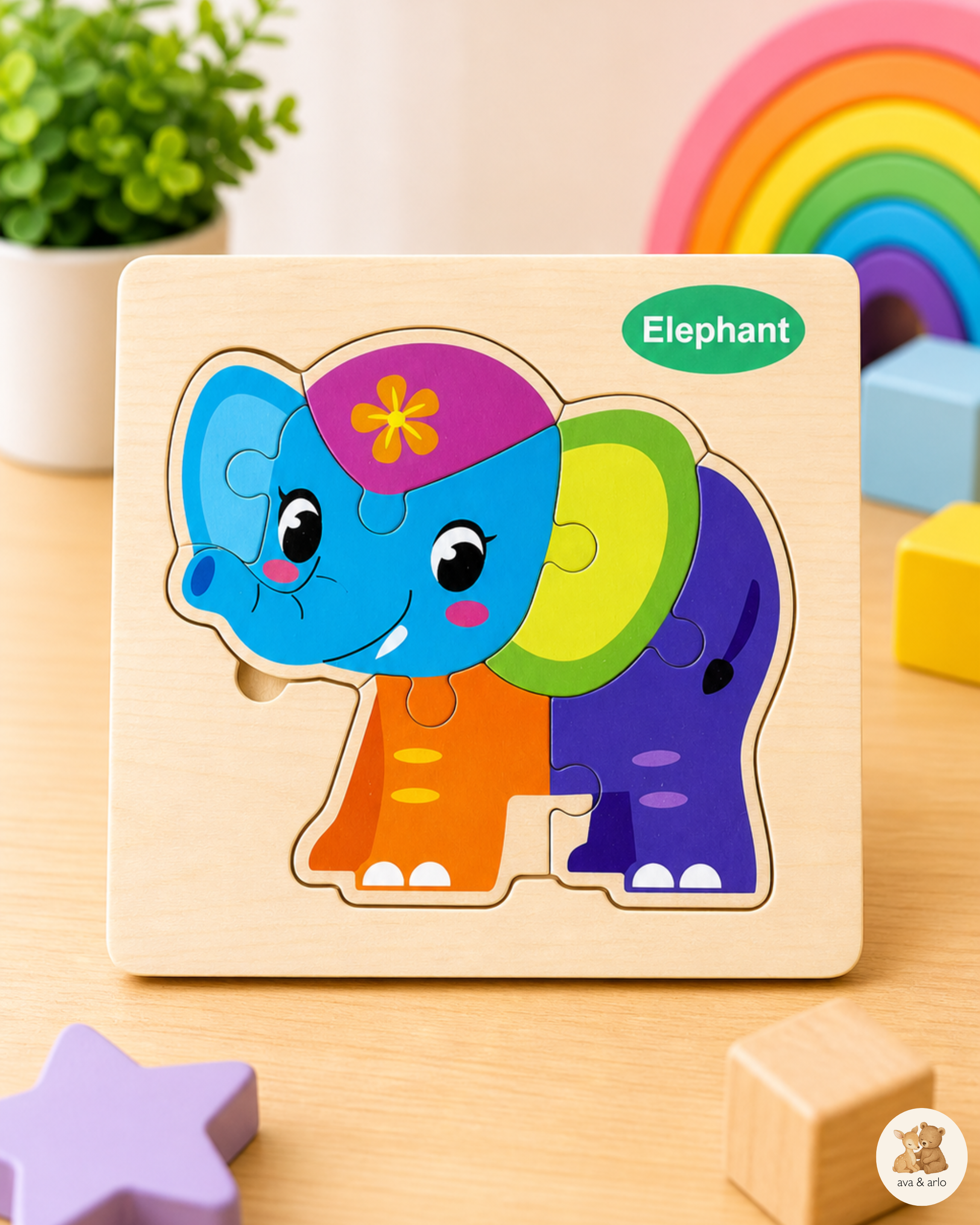 Wooden 2D Animal Puzzle Set for Kids | Early Learning &amp; Sensory Toy