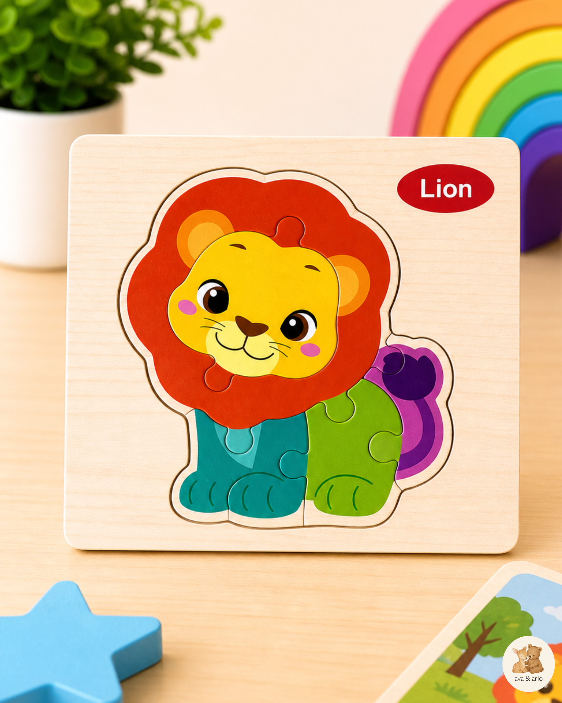 Wooden 2D Animal Puzzle Set for Kids | Early Learning &amp; Sensory Toy
