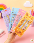 Kids Cute Stationery Set | Pencil Set with Eraser, Sharpener and Ruler